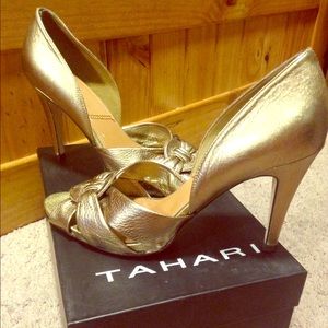 New gold leather heels