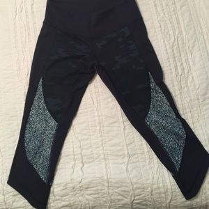 Lululemon Navy Camo and Dot Capris