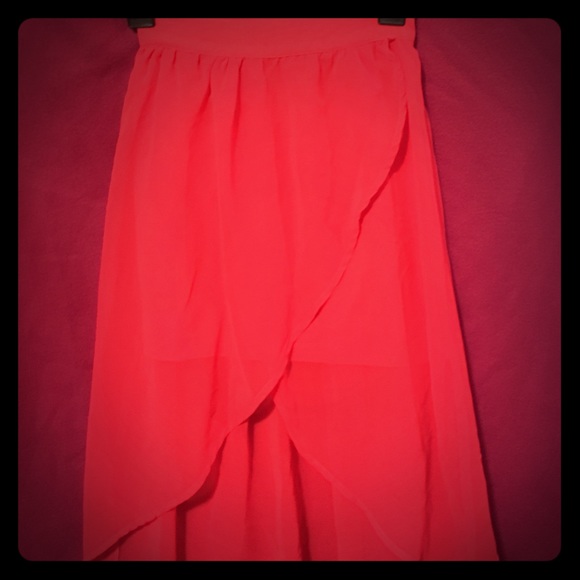 Charlotte Russe Bright Pink High Low Skirt