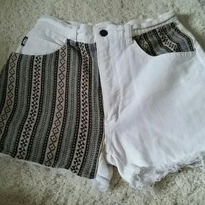 High waisted tapestry shorts