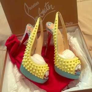 Christian Louboutin peep sling spikes