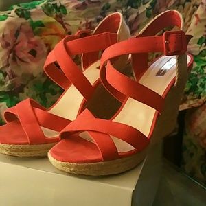 Jessica Simpson Coral Strappy Wedges