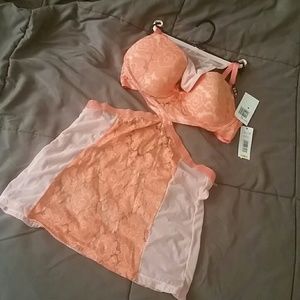 1 piece crisscross pattern lingere with thong