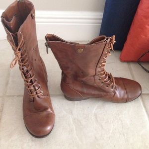 Brown lace up boots