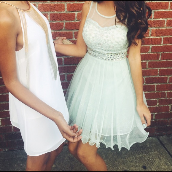Light Teal Homecoming Dress