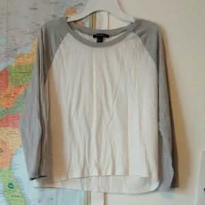 Grey and white cropped top