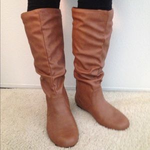 Tan slouch boots