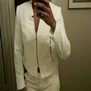 White boucl'e blazer