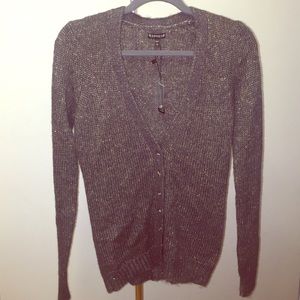 Express Olive Sequin Knitted Cardigan