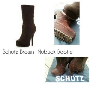 Never Worn Schutz Nubuck High Platform Bootie