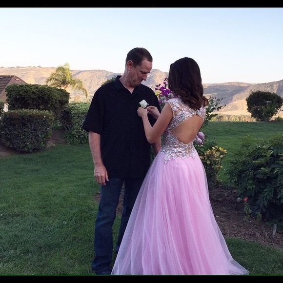 Pink jeweled prom/pageant/evening gown