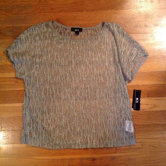 BCX Sheer Sparkle Top Size M - Picture 2 of 2