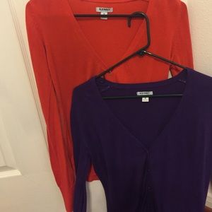 Orange and purple cardigan bundle