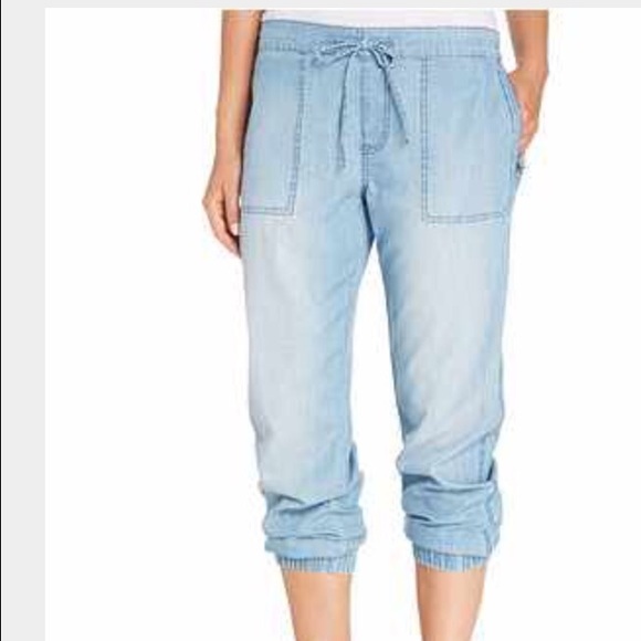 Calvin Klein denim drawstring jogger pants