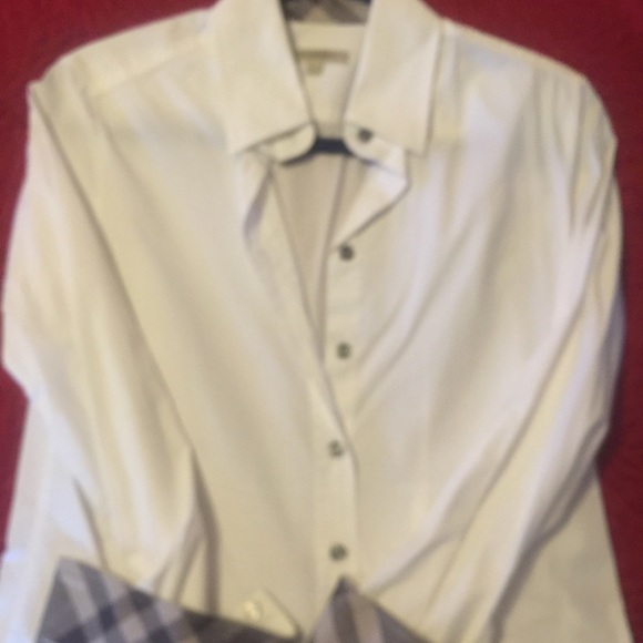 Burberry white shirt w silver pattern