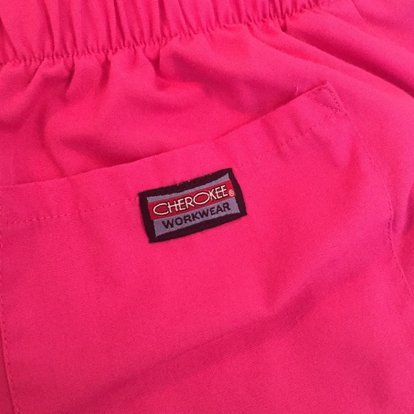 Pink Drawstring Scrub Pants - Picture 3 of 3