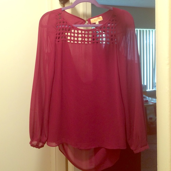 Fushia Blouse! Front Embroidery Backless w drop