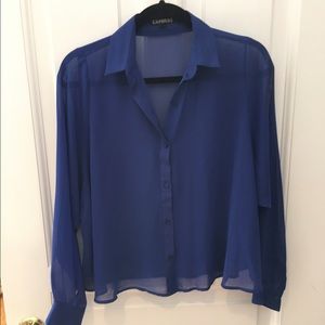 Express purple sheer blouse & matching cami