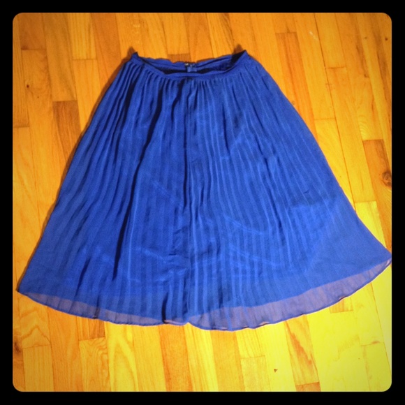 Royal Blue Pleated Forever 21 Skirt
