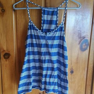 Blue and White Striped Tank