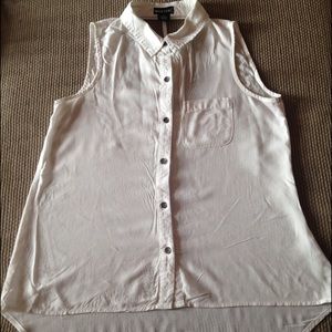 White button down, no sleeves