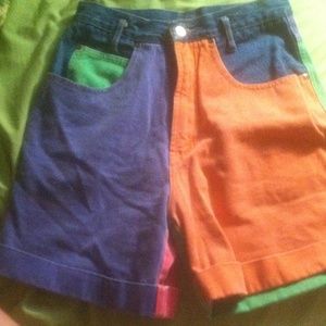 High waisted multi color shorts! (: