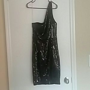 Black sequined mini dress