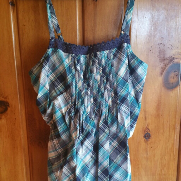 Blue Plaid Tank - Picture 1 of 3