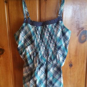Blue Plaid Tank