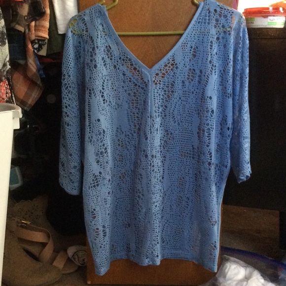Vanity, 3/4 Length Sleeve, Sheer Top - Picture 2 of 4