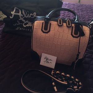 Olivia bag. Alice and Olivia pink/black crocodile