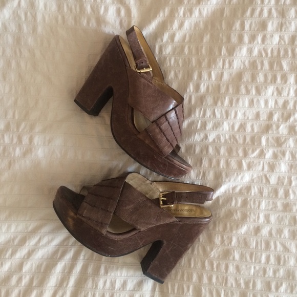 Michael Kors open toe platform shoes