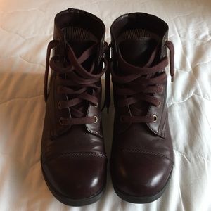 Pacsun Burgundy Combat Boots