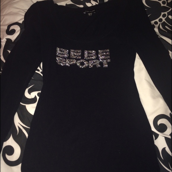 Bebe sport long sleeve black shirt
