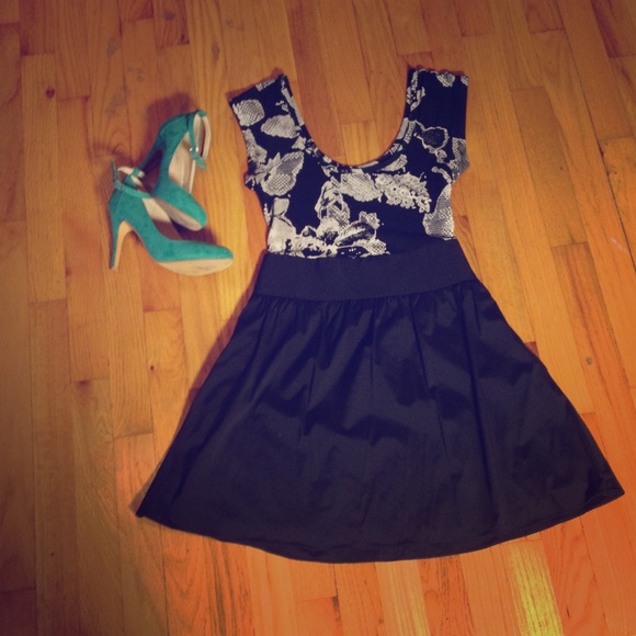 Express Black and White Dress