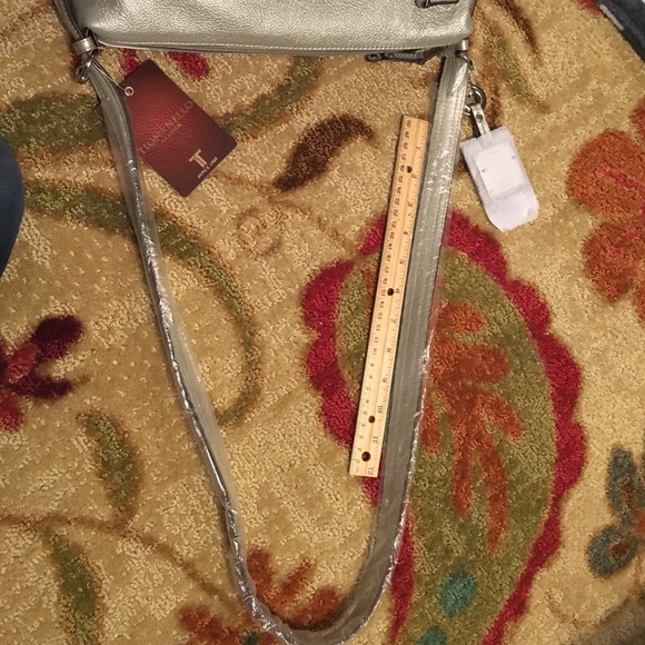 Tignanello Genuine Leather Crossbody Silver Bag - Picture 4 of 4