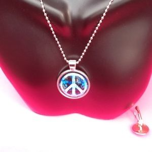 Peace! Necklace & French Pierced Earrings✌🏼