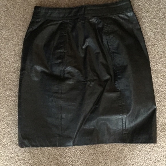Vintage black leather miniskirt