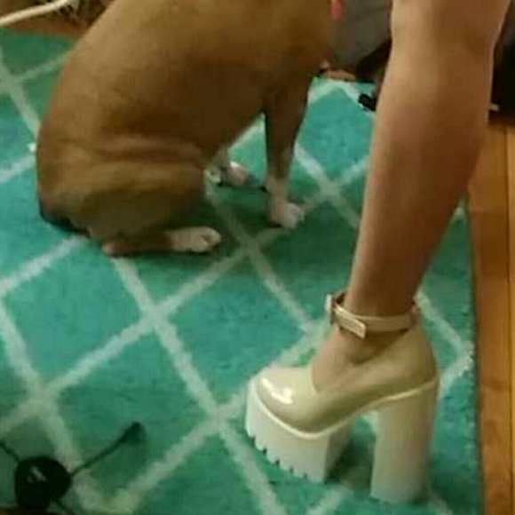 SOLD NWOT Nude Platform Heels - Picture 5 of 5