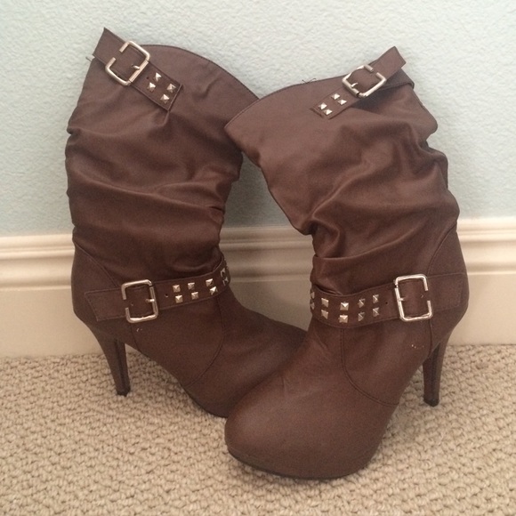Brown Heels Boots (NWOT)