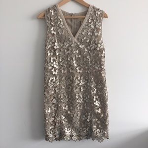 Michael Kors stunning gold lace dress with sequins