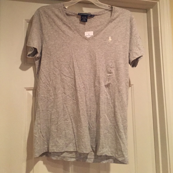 Gray Ralph Lauren women's size L v neck.