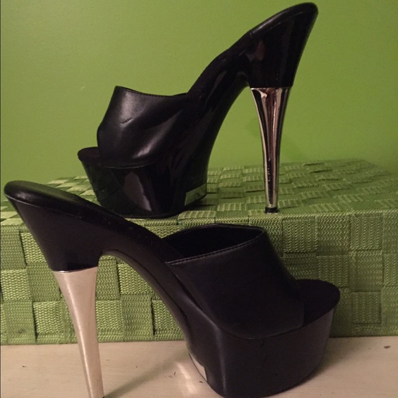 Women's Black Platform High Heels stilettos size 8