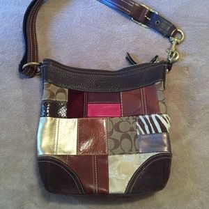 AUTHENTIC COACH SHOULDER BAG EUC LEATHER/CALF HAIR