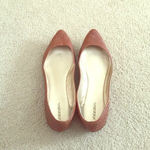 Brown xhilaration flats with gold stud heel sz 7