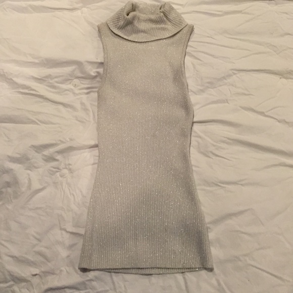 Silver Bebe Turtleneck Tank