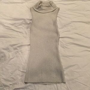 Silver Bebe Turtleneck Tank
