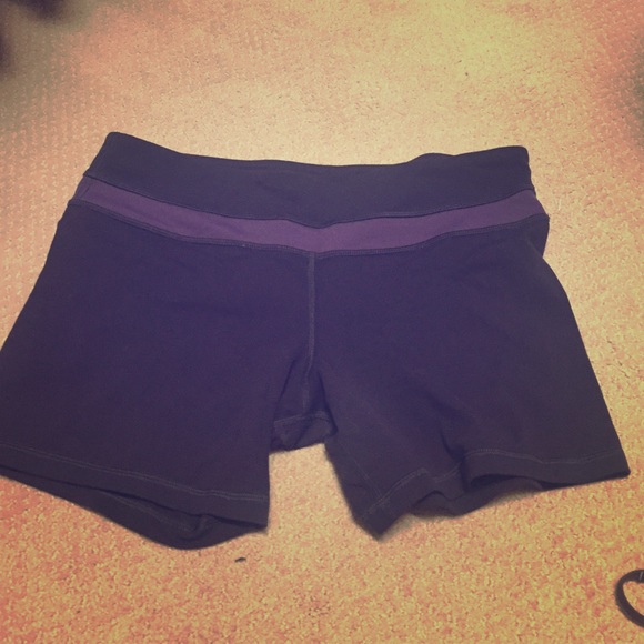 Purple Lululemon yoga shorts