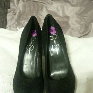 Black suede Jessica Simpson high heels