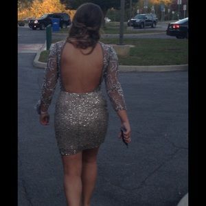 La Scala Satin Flare Homecoming Dress